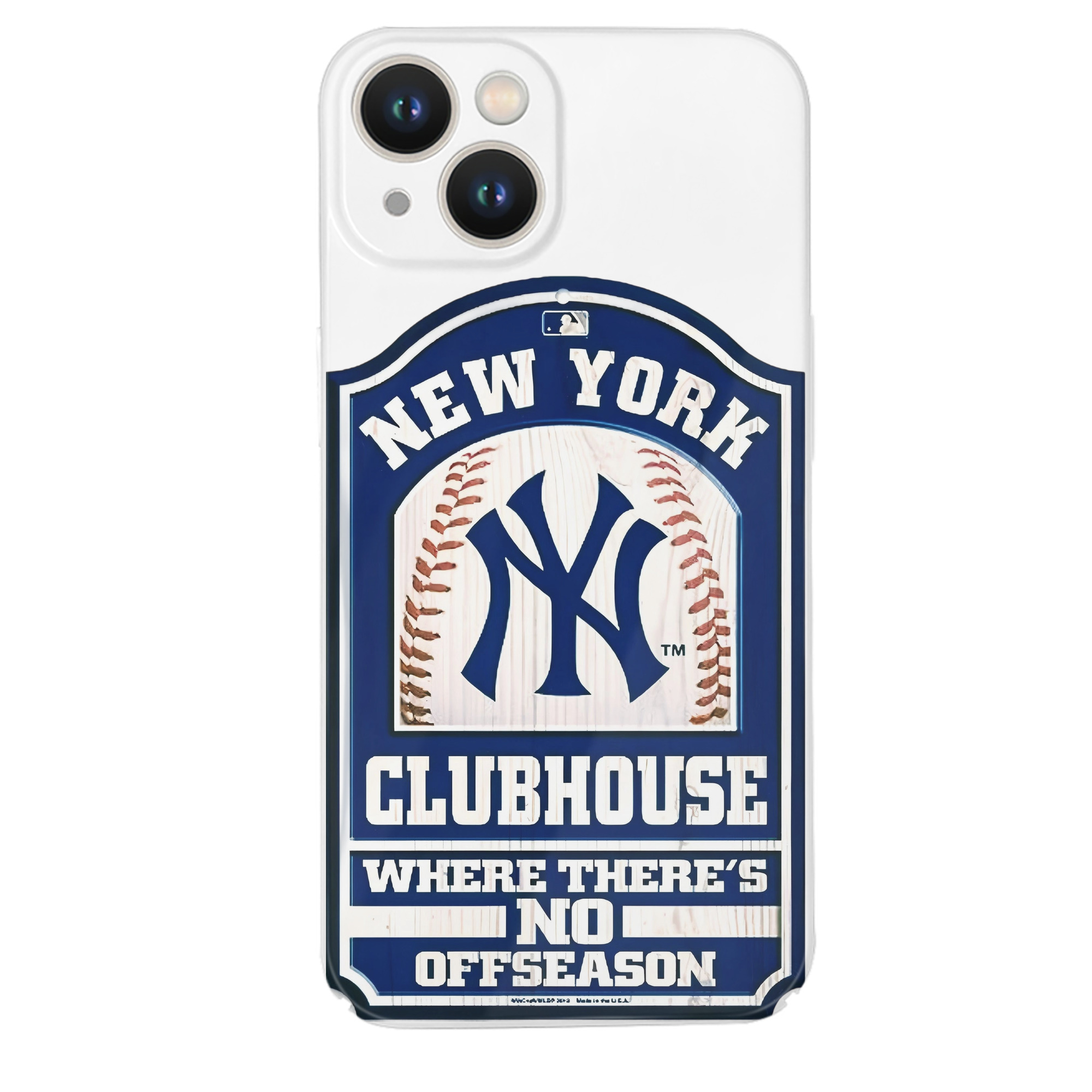 New York Yankees Club House IPhone 14 Series Full-Cover Hard Case – Shockproof With Raised Camera Protection – Precise Cutouts, Wireless Charging Compatible – Durable, Anti-Yellowing, Easy To Clean